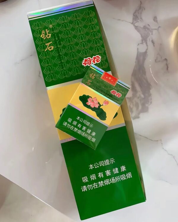 Diamond Lotus Cigarettes Chinese premium tobacco brand green packaging