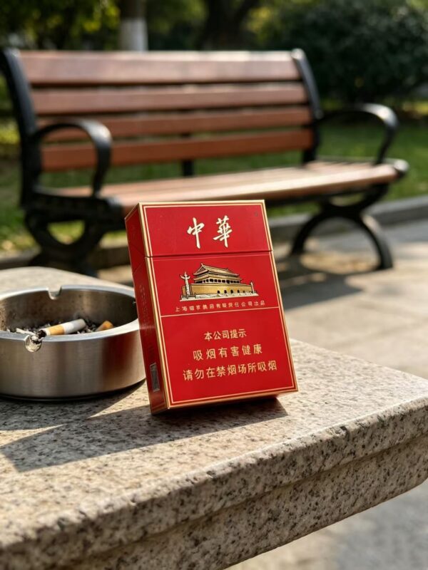 Chunghwa Double Mid-Pack Chinese cigarette dual pack premium red tobacco packaging front view imported Chinese cigarettes