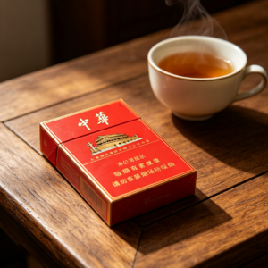 Chunghwa Double Mid-Pack Chinese cigarette dual pack premium red tobacco packaging front view imported Chinese cigarettes