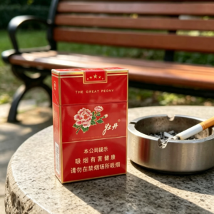 The Great Peony Cigarettes Red Pack Classic Chinese Tobacco Brand Peony Flower Design