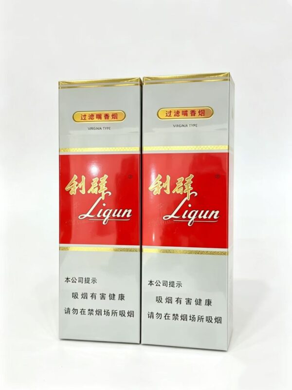 Lijun Cigarettes classic Chinese tobacco pack featuring red and white packaging, traditional Chinese cigarette brand design
